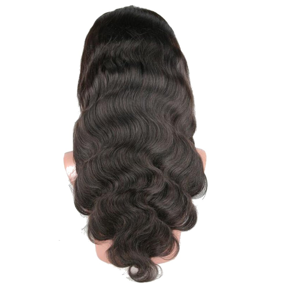 28 Inch Human Hair Full Lace Wig for Women - 180% Density Body Wave #1B Natural Black - Middle Size Cap - Soft & Affordable Wigs for Daily Wear, Cosplay, and Special Occasions