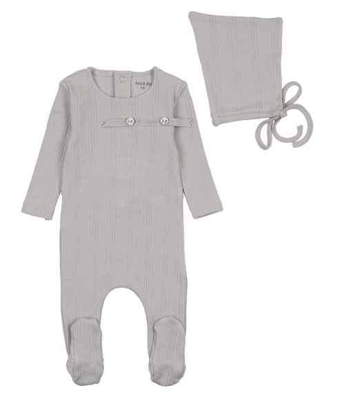 BEE & DEE Ditsy Footie with Bonnet for Babies - Newborn to 9 Months (3M-9M) - Soft Cotton Pajamas for Cozy Sleep & Playtime