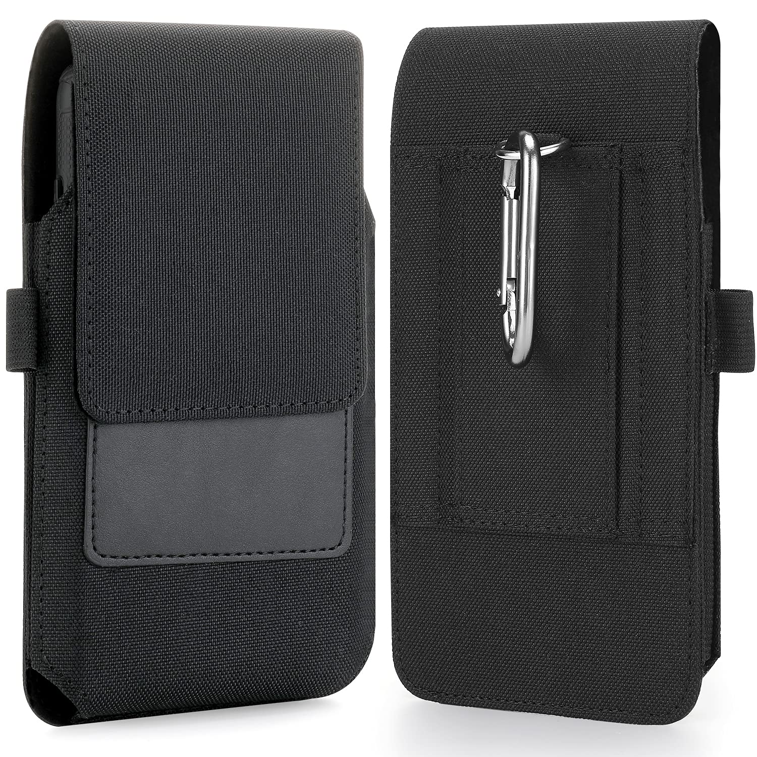 Durable Nylon Phone Pouch Holster Case with Belt Clip - Compatible with iPhone 16/15/14/13/12 Pro Max & Galaxy S24+/S23+/S22+/S21+/Note 20 Ultra 5G - Perfect for Outdoor Activities, Work & Travel
