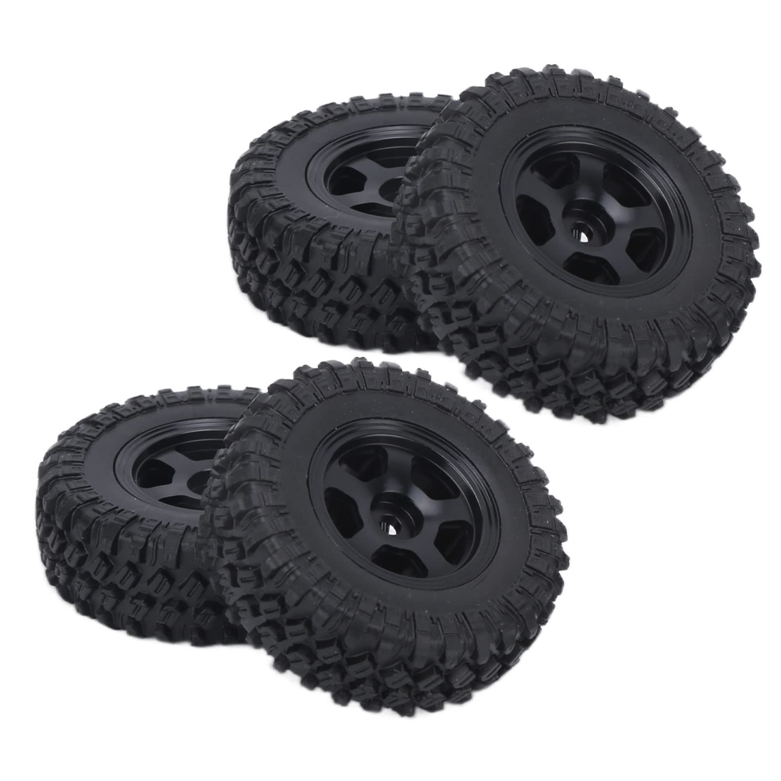 Folany SCX24 RC Car Replacement Tires - Black Off-Road Crawler Tires with Enhanced Cushioning & Stability for Axial SCX24 Models | Perfect for Rock Crawling, Trail Adventures & Off-Road RC Racing
