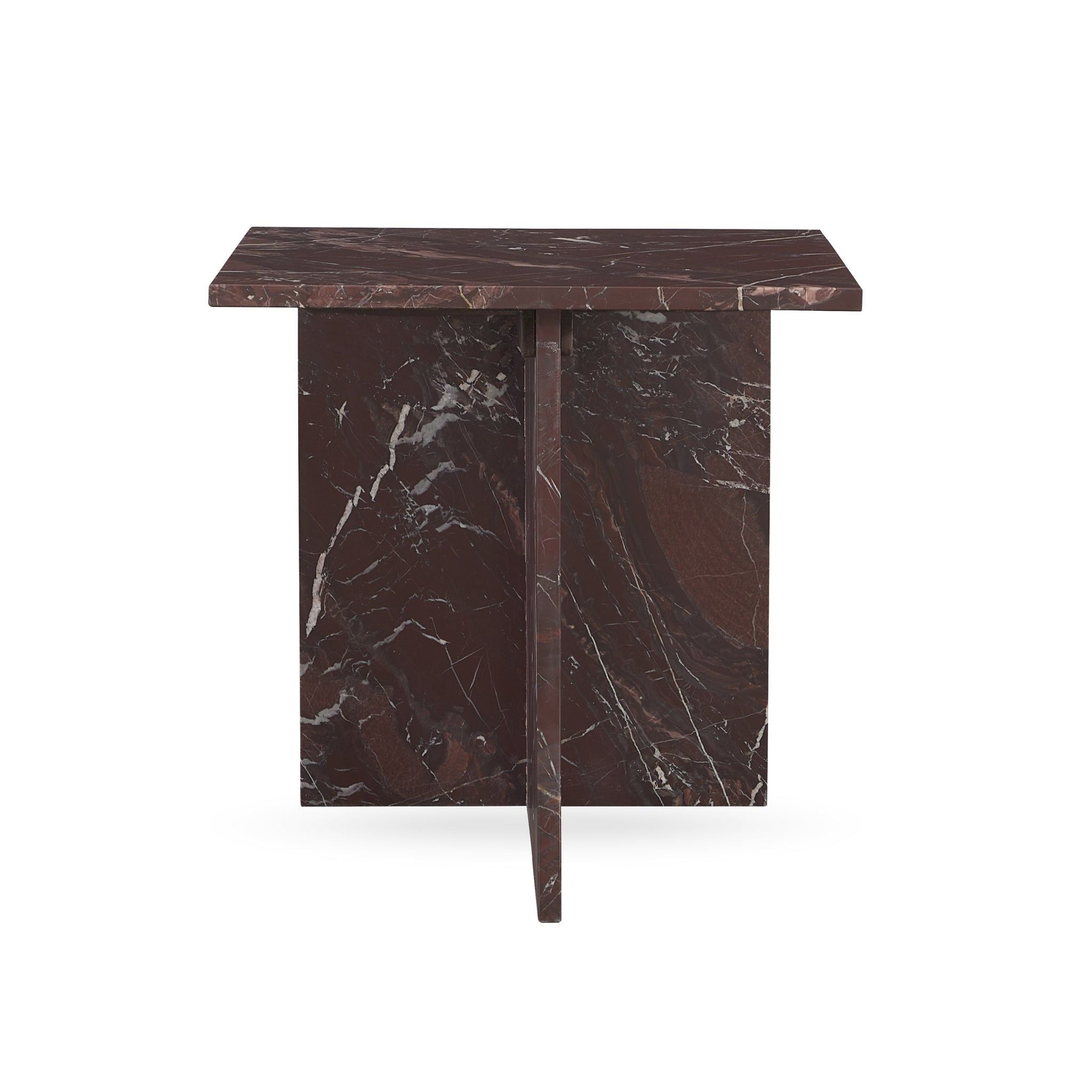 Bexly Modern Marble Square End Table - Stylish Living Room Side Table for Home Decor, Coffee Table, Bedroom Nightstand - Perfect for Small Spaces & Apartment Living