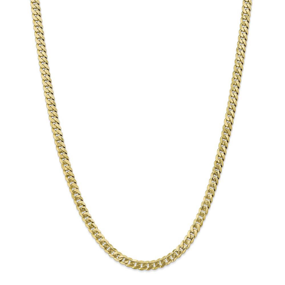 10k Yellow Gold Curb Chain Necklace 5.75mm - Elegant for Daily Wear