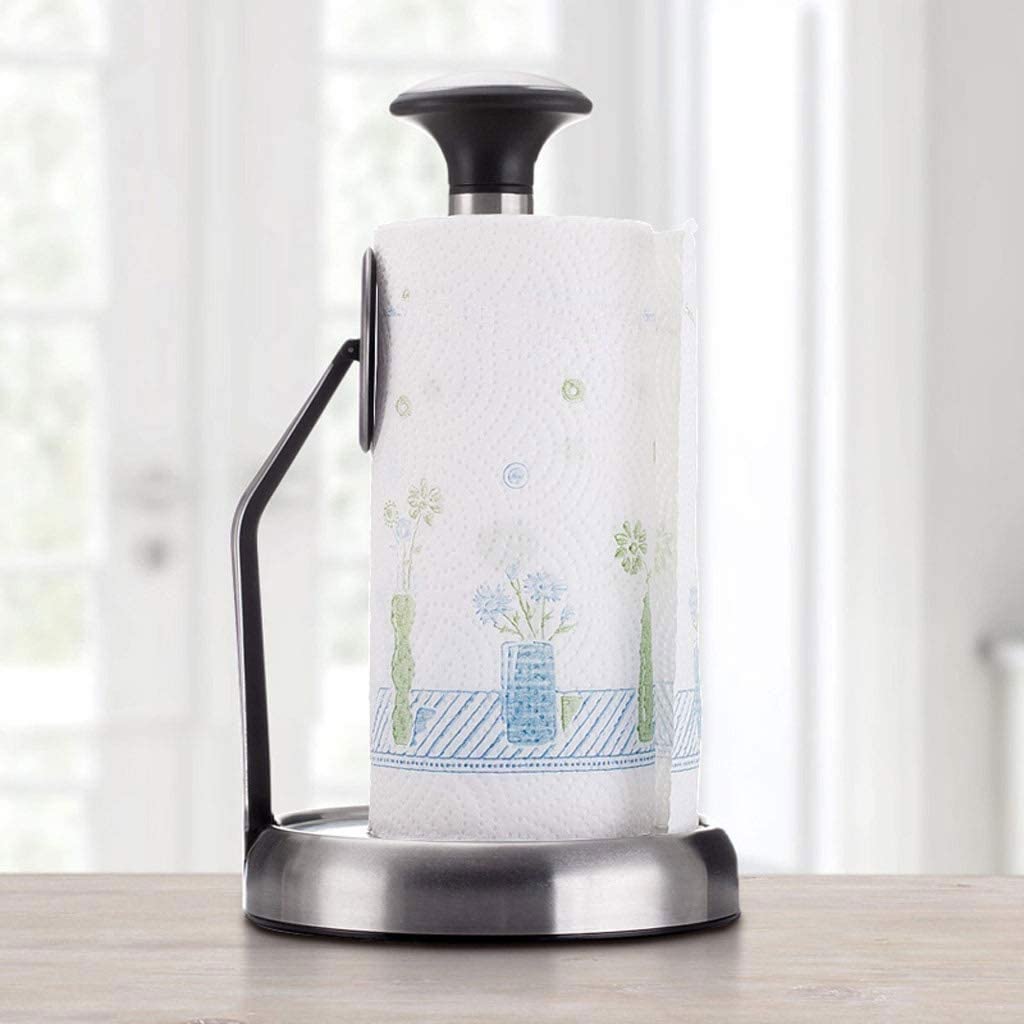 Stainless Steel Paper Towel Holder for Kitchen Countertop & Dining Table - Standing Paper Towel Dispenser for Home Decor & Organization - Perfect for Kitchen, Bathroom, Office & RV Use