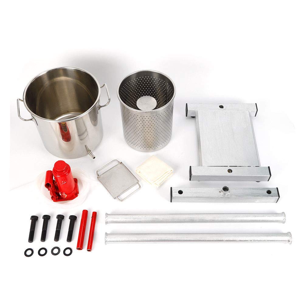 12L Stainless Steel Fruit Press Crusher - Hydraulic Juice Maker for Wine, Cider & Apple Pressing - Heavy Duty Fruit Grinder for Home Brewing & Winemaking - Perfect for Orchards, Vineyards & DIY Juice Production
