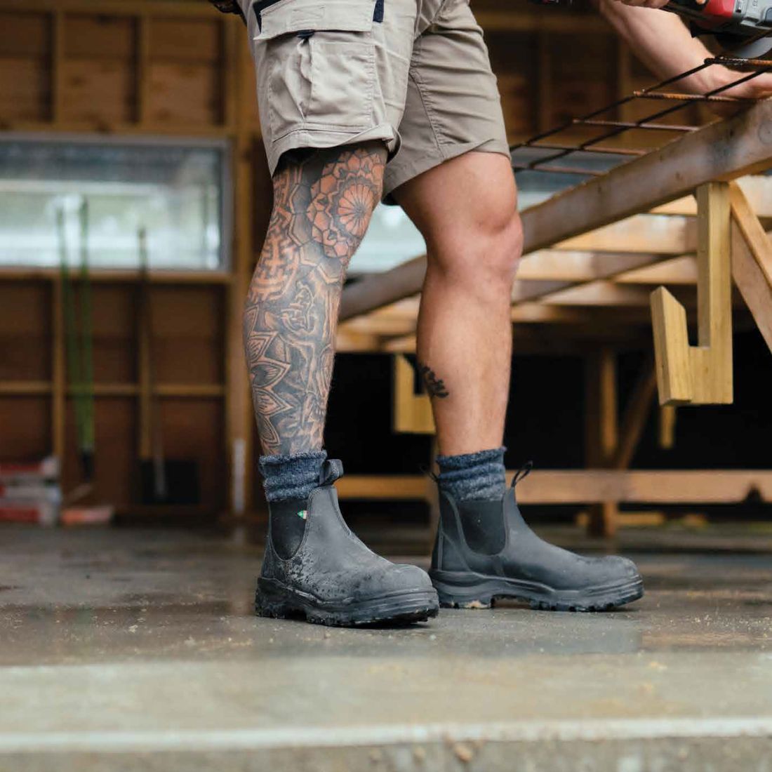 Blundstone 8301 Unisex Slip-On Composite Toe Work Boots - Black Safety Shoes for Construction, Warehouse & Outdoor Work | OSHA Compliant Work Boots for Men & Women