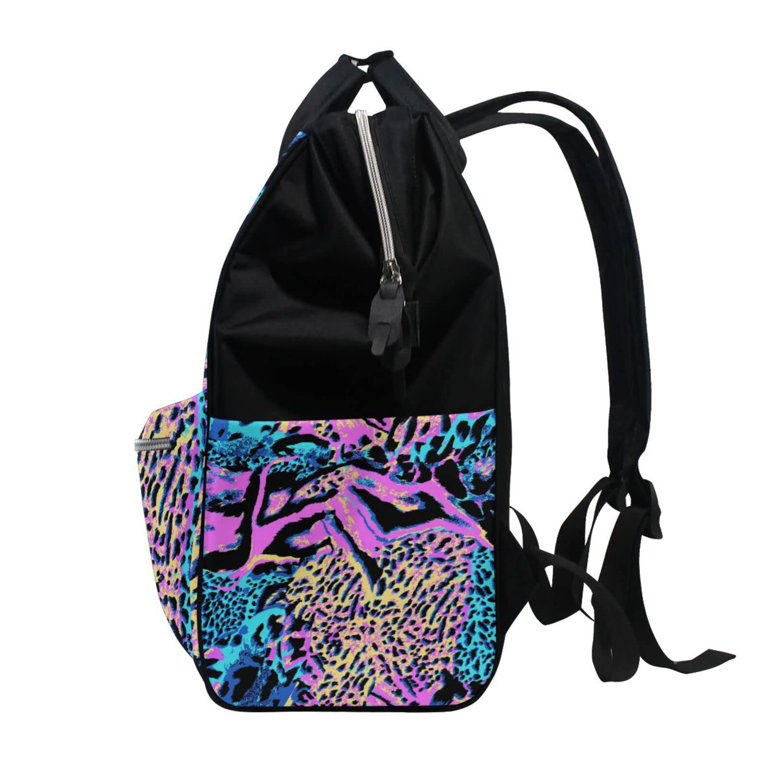 MCHIVER Personalized Leopard Print Diaper Backpack - Custom Name Mommy Baby Bag, Large Waterproof Nursing & Travel Backpack for Moms - Perfect for Daycare, Hospital Visits & Family Outings