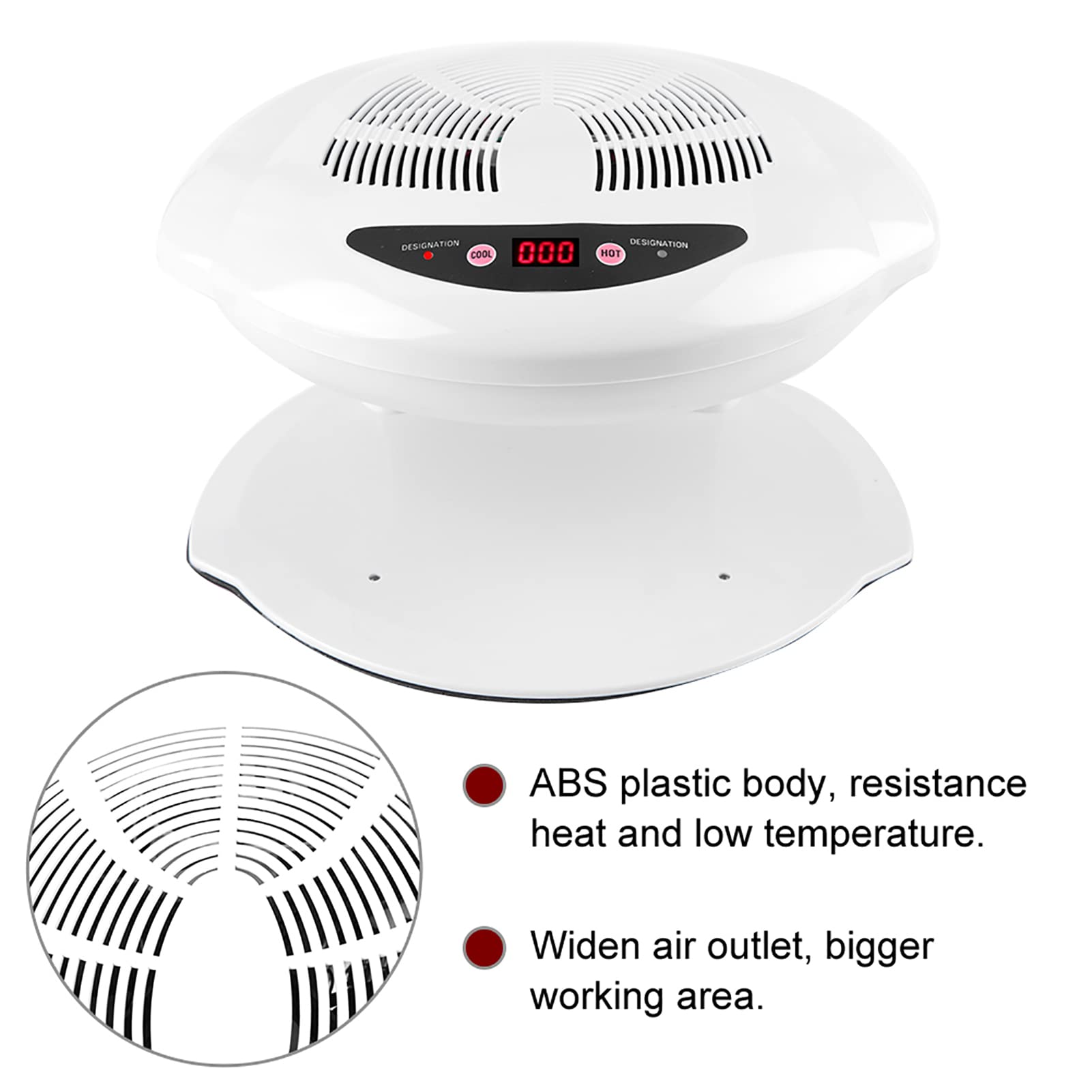 ANGGREK Professional Nail Dryer Fan - Fast Drying Hot & Cold Air Nail Polish Dryer for Manicures, White (US Plug) | Perfect for Home Salons, Nail Art Studios & Quick Polish Drying