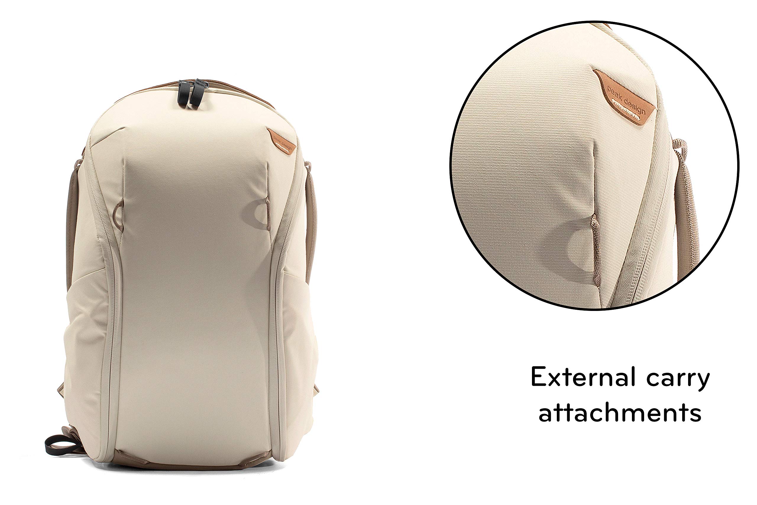 Peak Design Everyday Backpack Zip 15L Bone - Lightweight Carry-On Laptop Backpack with Padded Sleeve for MacBook, Travel & Work (BEDBZ-15-BO-2) - Perfect for Commuting, Business Trips & Urban Exploration