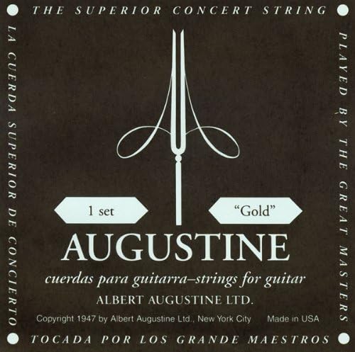 Premium Augustine Regal Gold Crystal Nylon Guitar Strings - Medium Tension Classical Guitar Strings Set (1 Pack) | Perfect for Classical, Flamenco & Acoustic Guitar Players