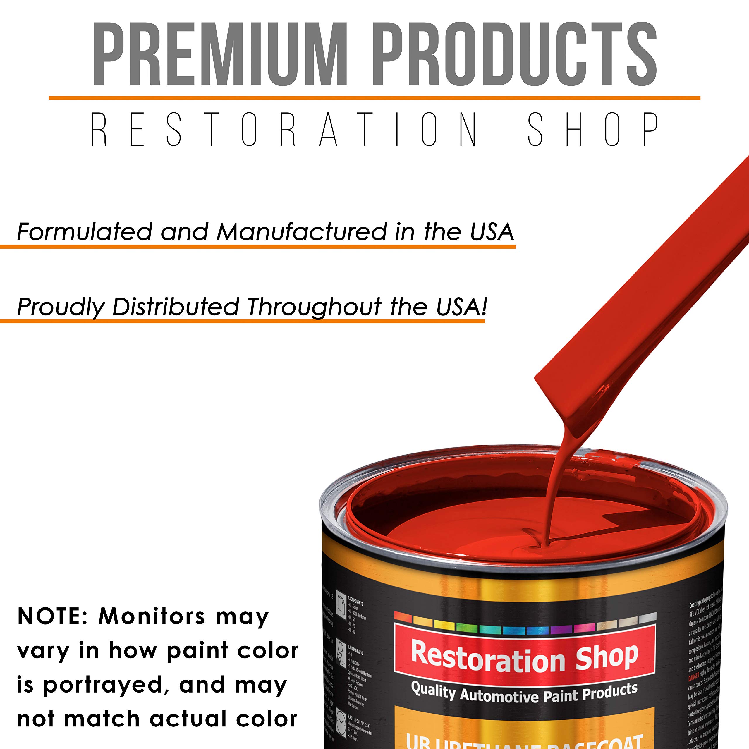 Restoration Shop Reptile Red Urethane Basecoat Auto Paint - 1 Quart Professional High Gloss Automotive Refinish Coating for Cars, Trucks & Motorcycles - Perfect for Vehicle Restoration & Custom Paint Jobs
