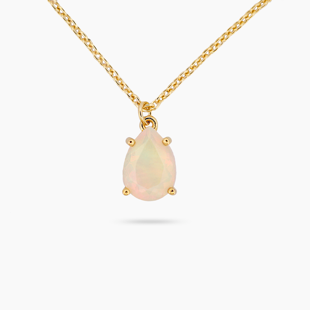 Amare Wear October Birthstone Necklace - Genuine Opal Jewelry for Women | Perfect Birthday Gift, Anniversary Present & Special Occasion Accessory