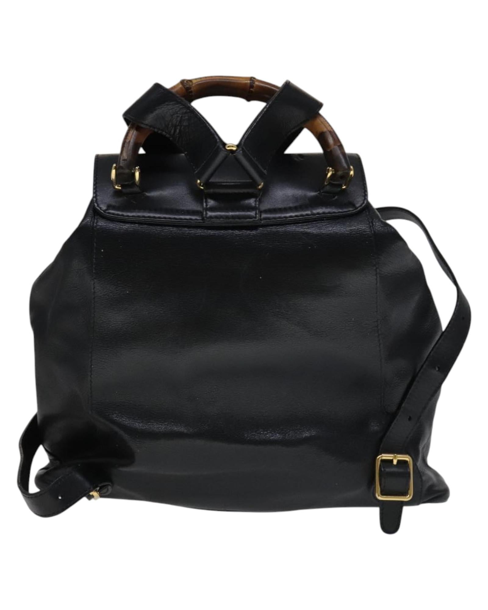 Premium Genuine Leather Backpack with Bamboo Handle - Stylish & Durable for Travel, Work & School