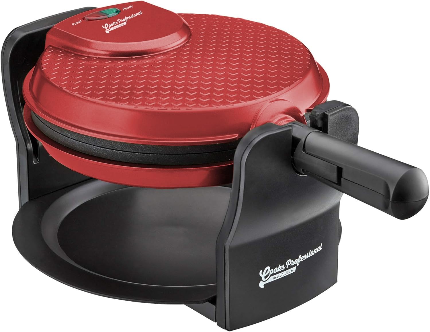Professional Belgian Waffle Maker 920W - Rotary Electric Waffle Machine with Non-Stick Plates & Easy Clean - Perfect for Breakfast, Brunch, and Family Gatherings - Red