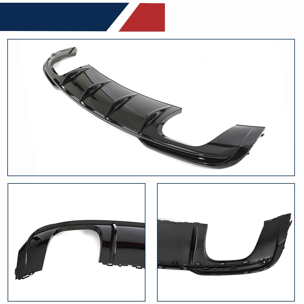 Audi A3 Rear Diffuser Bumper Lip Cover Spoiler - Black PP Material for 2017-2019 A3 Base Hatchback | Enhanced Aerodynamics & Sporty Look | Perfect for Street Racing & Car Modifications