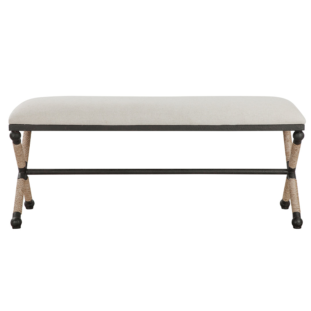 Uttermost Stinson Bench - Modern Upholstered Entryway Bench with Storage, Perfect for Hallway, Bedroom or Living Room Decor