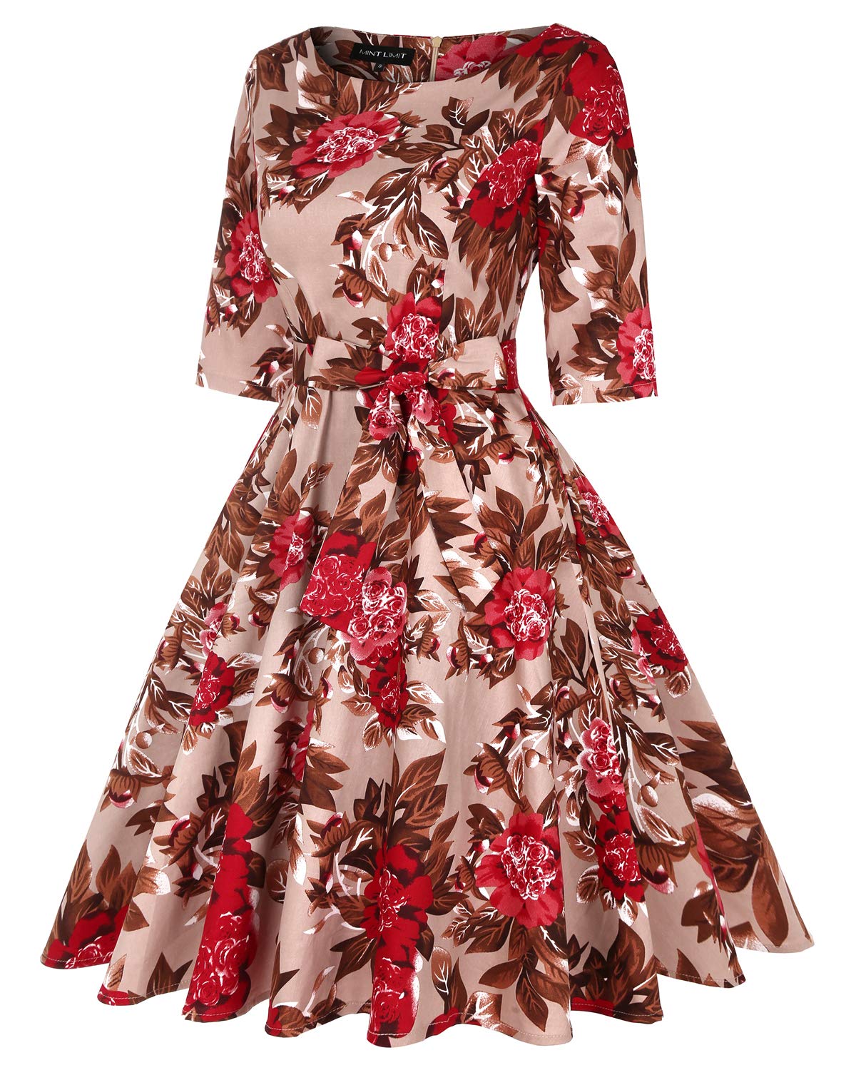 Vintage 1950s Rockabilly Swing Dress for Women - Retro Cocktail Party & Prom Dress with Pockets | 50s Inspired Pinup Style for Dances, Weddings & Special Occasions