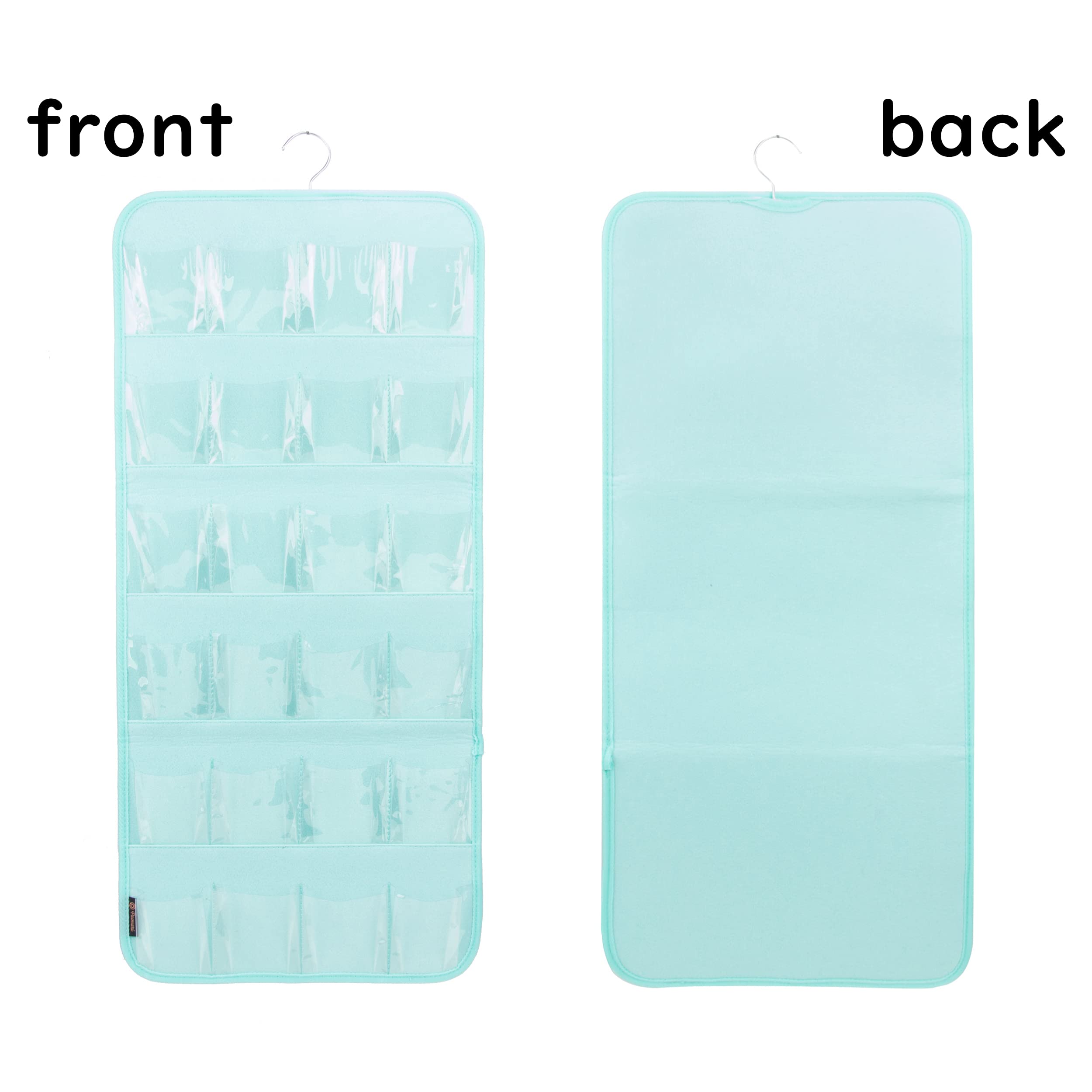PACMAXI Over The Door Hanging Baby Shoe Organizer - Holds 12 Pairs of Boys & Girls Shoes, Felt Material in Mint Green - Perfect for Nursery, Closet & Small Space Organization