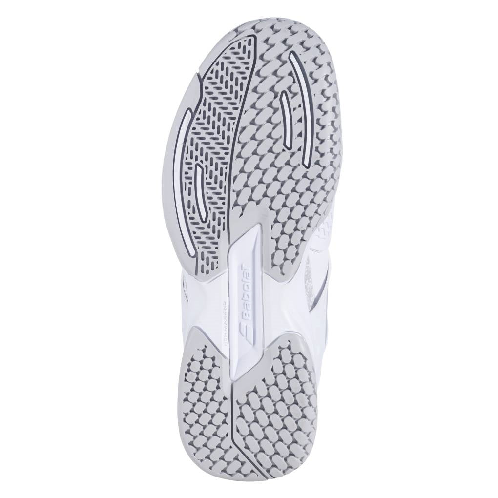 Babolat Propulse AC Junior Tennis Shoes for Boys & Girls - White/Silver | Lightweight & Durable for Court Performance | Perfect for Junior Tennis Matches & Training
