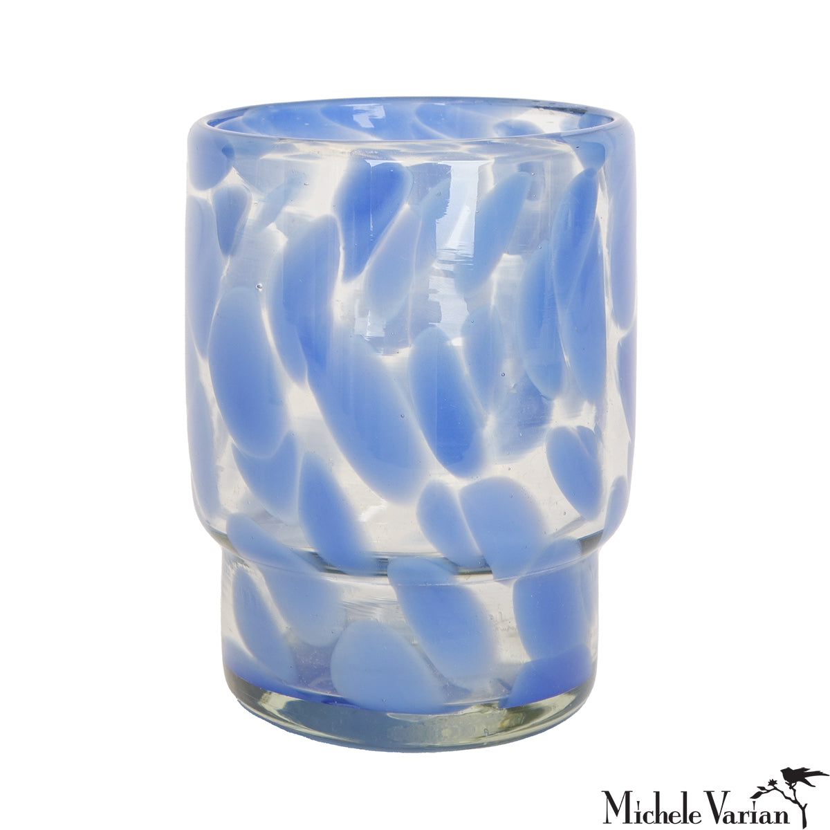 Premium Blue Spot Glasses Set of 4 - Shatterproof Drinking Glasses for Cocktails, Juice & Iced Coffee - Perfect for Home, Bar, Restaurant & Outdoor Parties