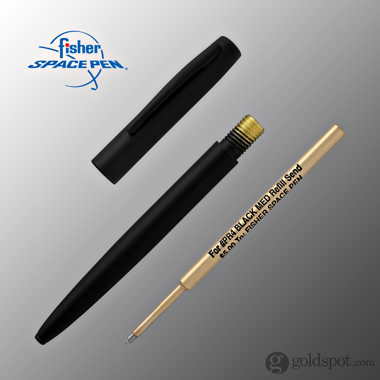 Fisher Space Pen Military Cap-O-Matic Ballpoint Pen - Matte Black Tactical Writing Instrument for Outdoor, Survival & Everyday Use