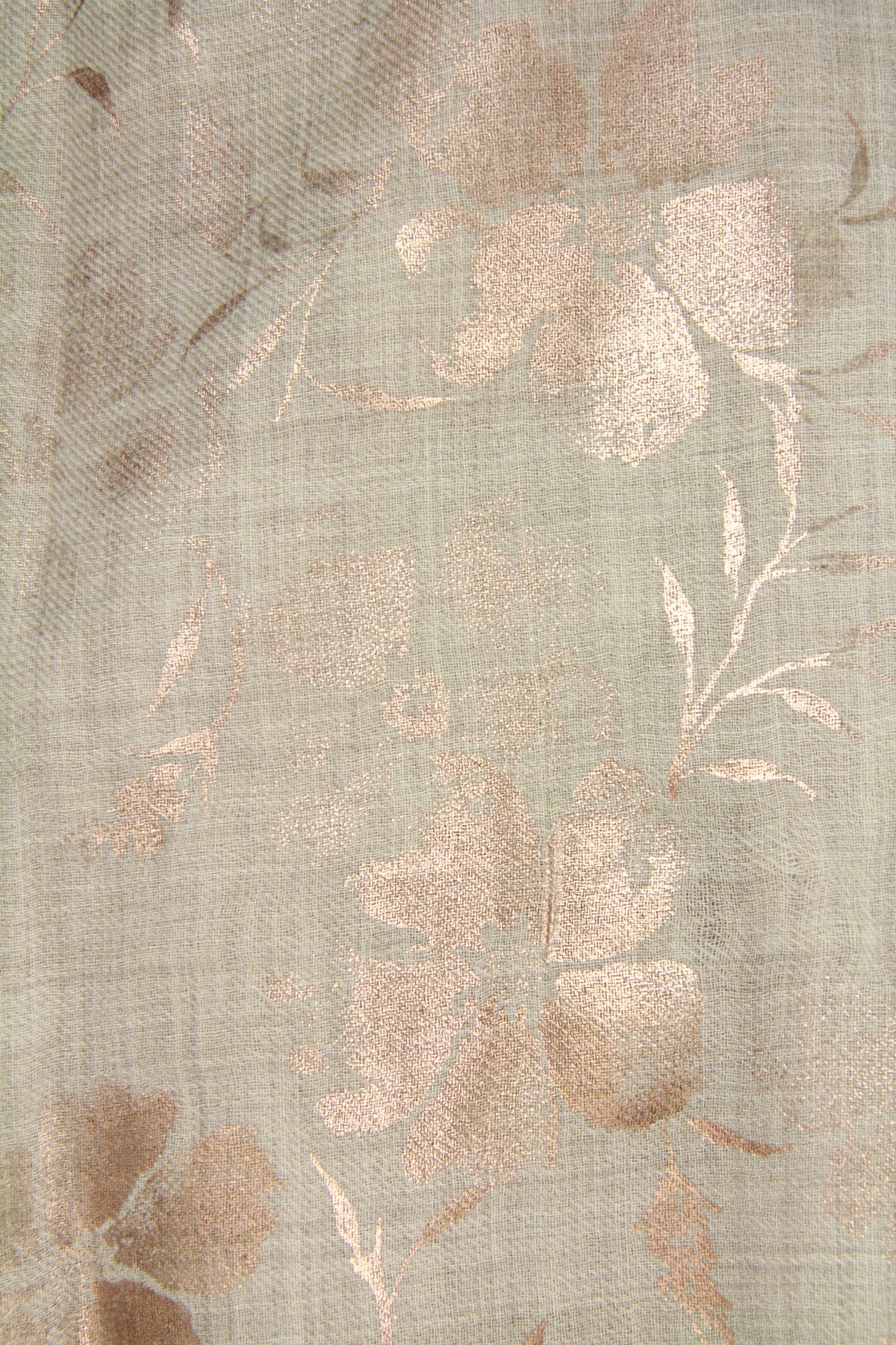 Elegant Foiled Floral Beige Scarf for Women - Soft Lightweight Fashion Accessory - Perfect for Office, Party & Everyday Wear