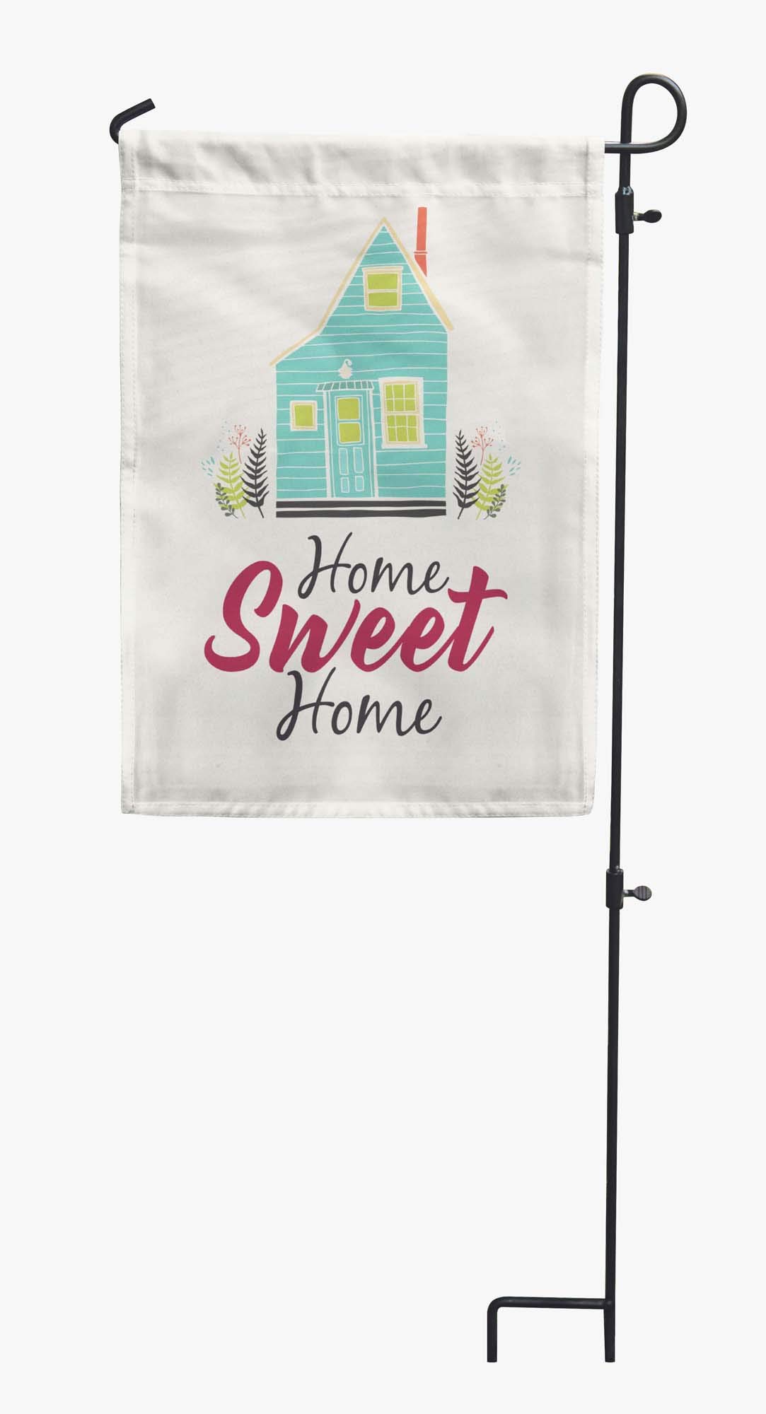 Printtoo White Double Sided 'Home Sweet Home' Garden & Camping Flag - Perfect for Outdoor Enthusiasts, Summer Campsites, Backyard Decor & RV Adventures