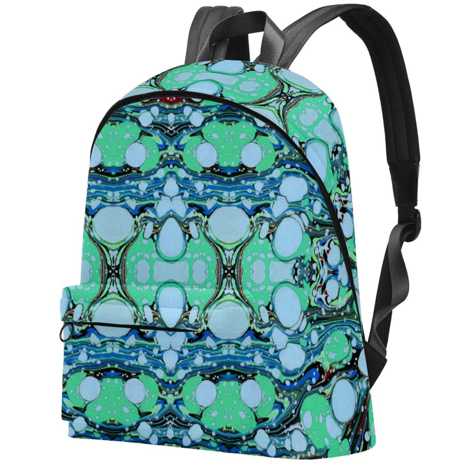 Stylish Canvas Backpack for College & Travel - Waterproof Laptop Backpack with USB Charging Port for Women & Men | Durable School Backpack with Fantasy Abstract Marble Print | Perfect for Work, Commuting & Weekend Getaways