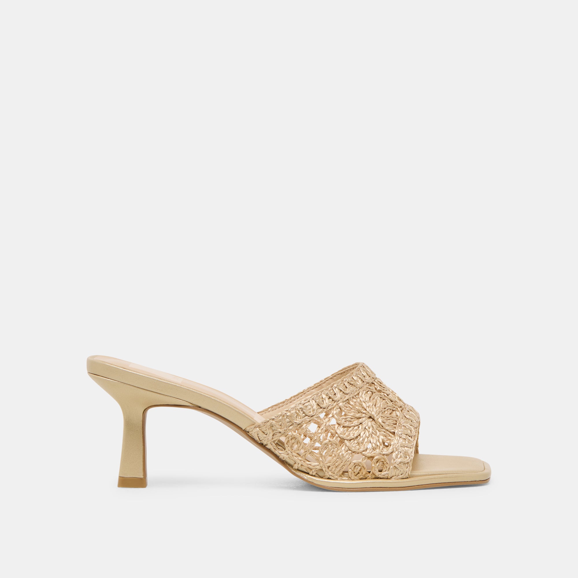 MAYLAH Women's Light Gold Macrame Heels - Elegant High Heel Sandals for Parties, Weddings & Special Occasions