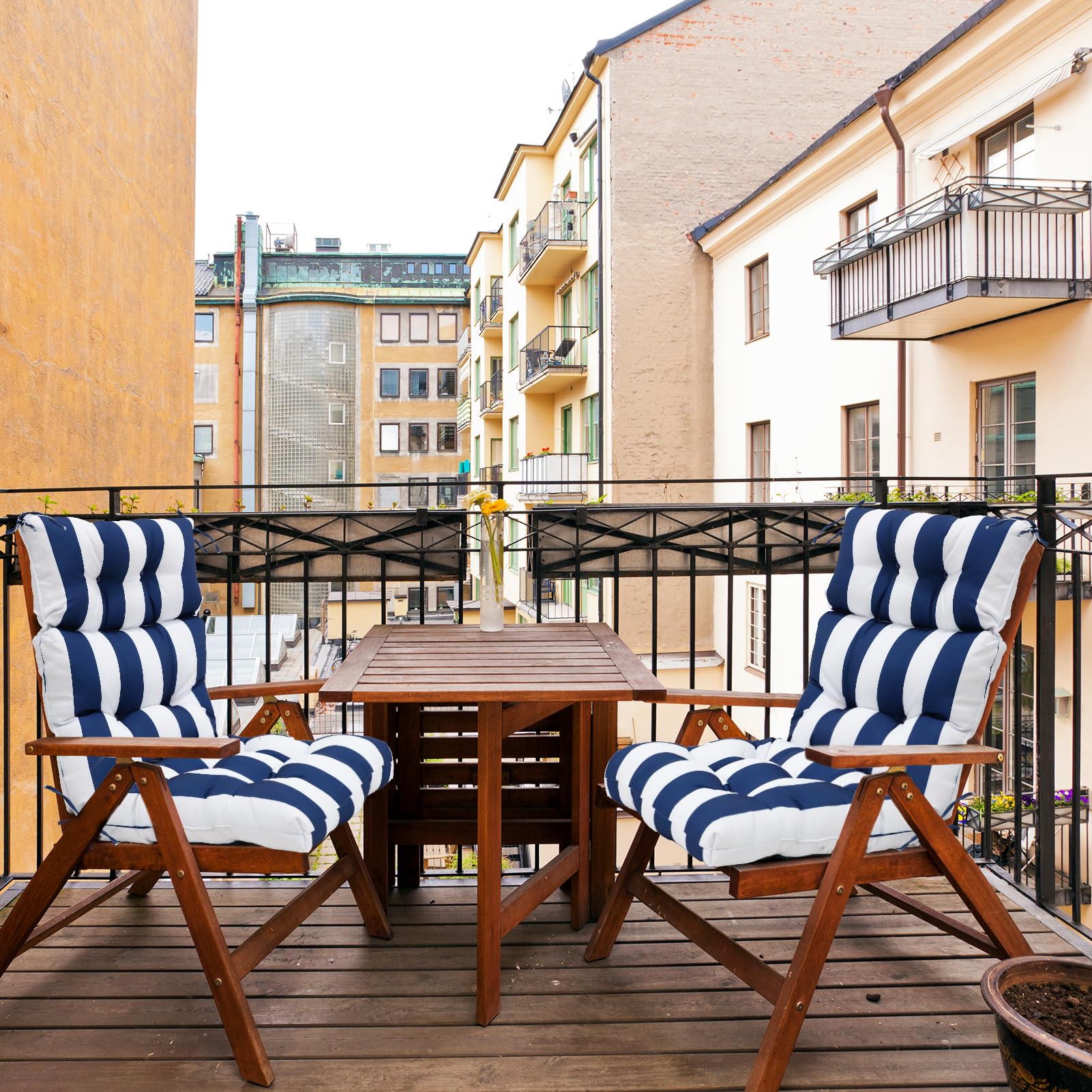 Premium Tufted High Back Patio Chair Cushions Set of 2 - 46