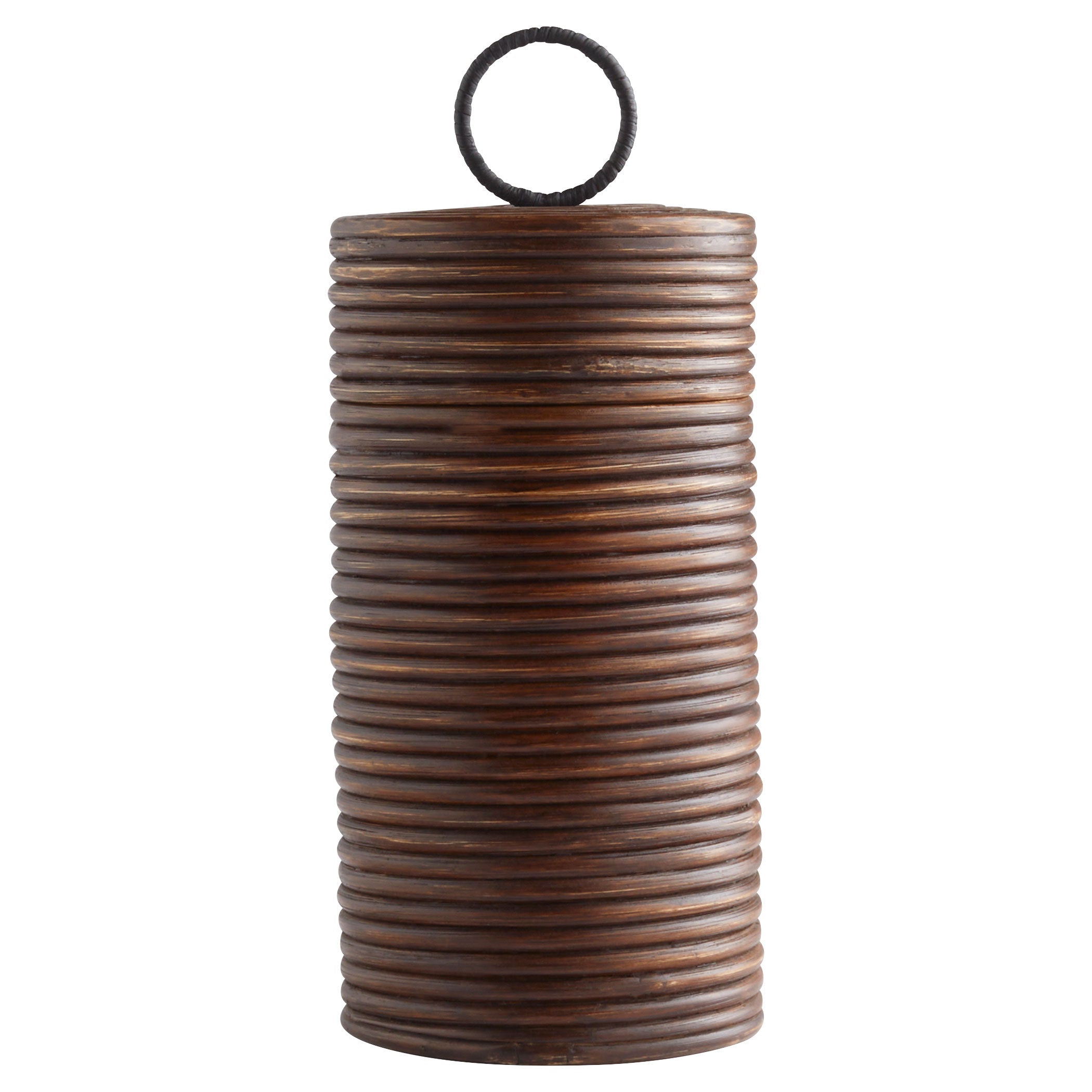 Cyan Design 11720 Papeete Small Brown Canister - Decorative Storage for Kitchen, Bathroom & Home Organization
