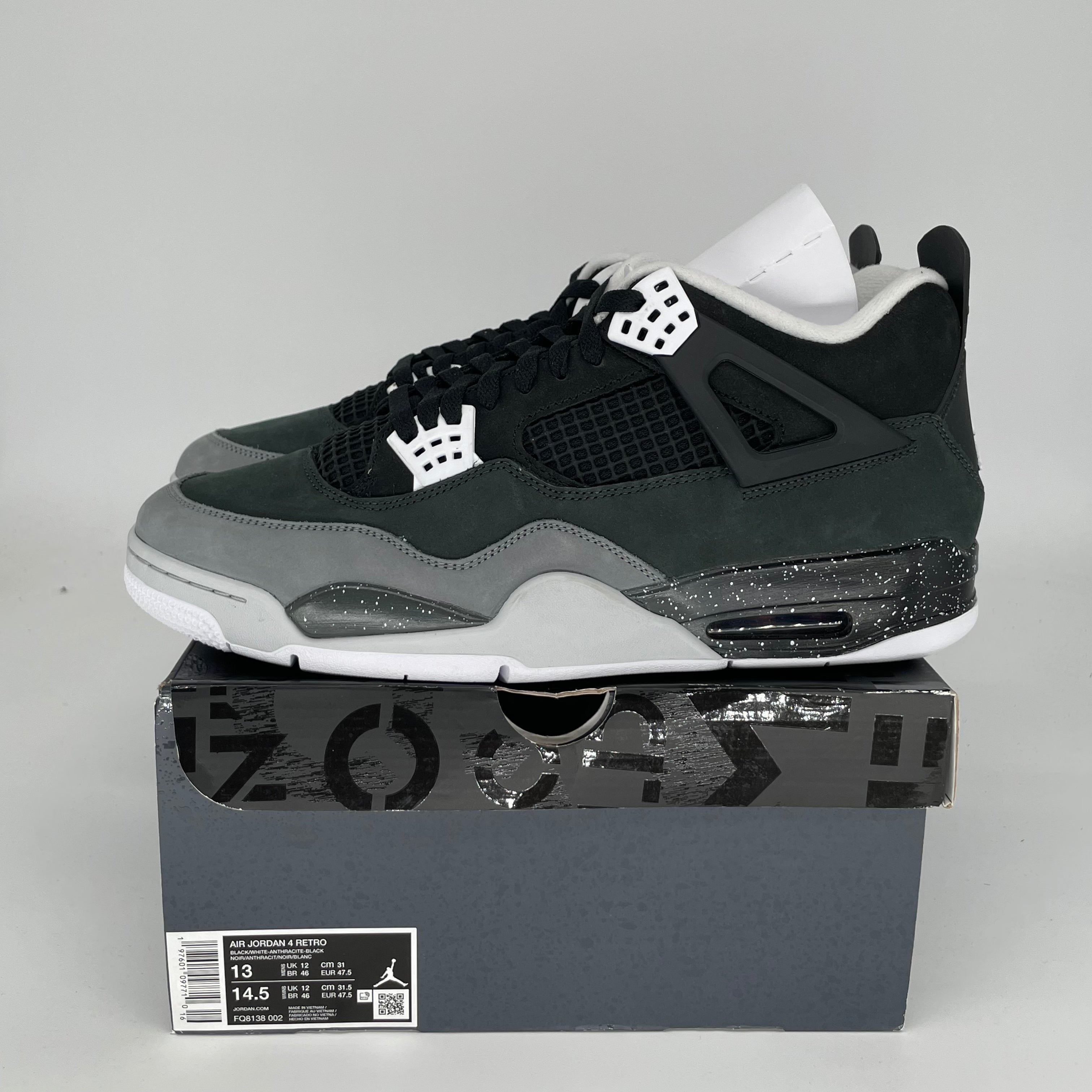 AIR JORDAN 4 FEAR Men's Basketball Shoes Size 13 - Black FQ8138-002 | Retro Sneakers for Streetwear & Sports Performance