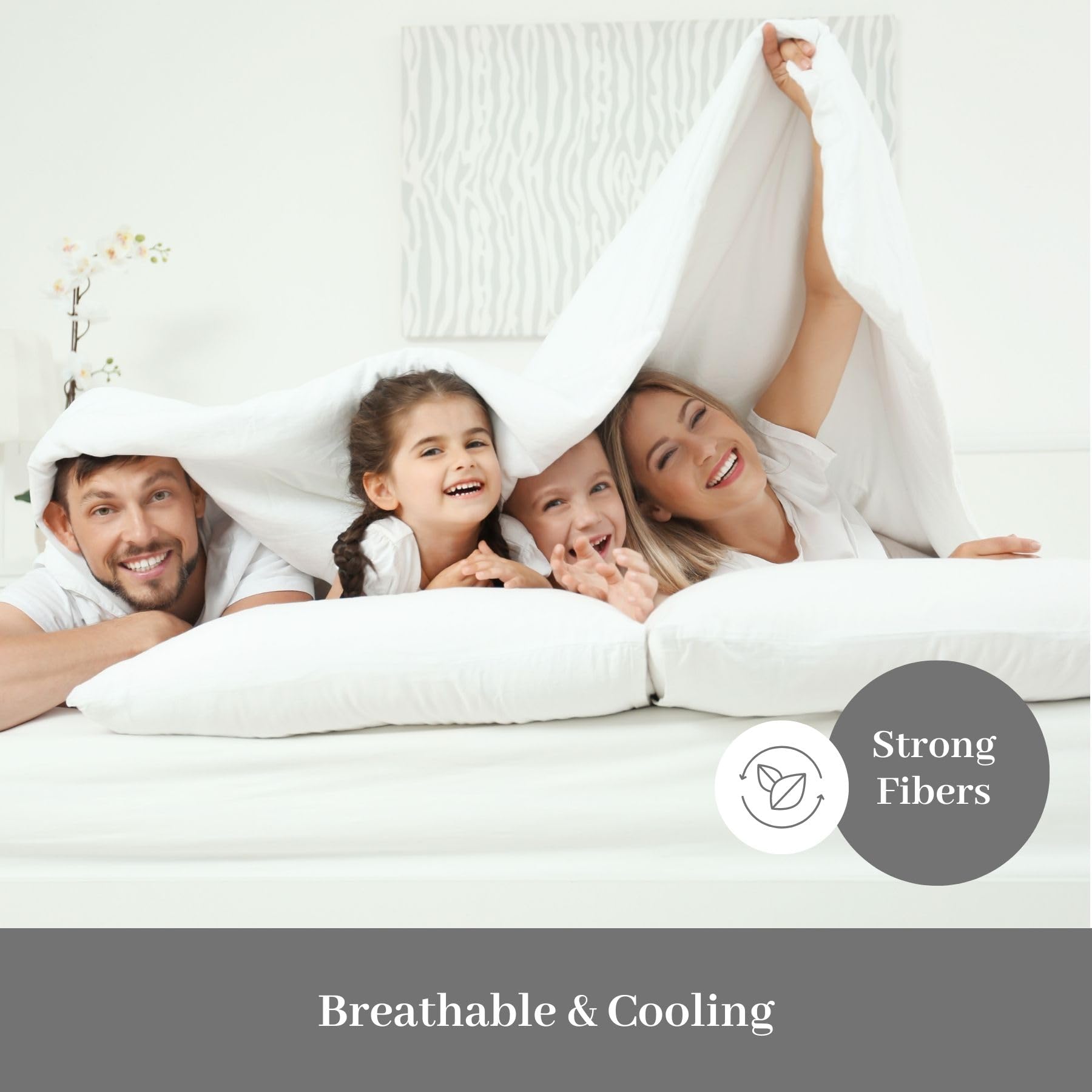 DreamFit DreamCool 100% Egyptian Cotton Cooling King Sheet Set - 400 Thread Count, Extra Deep Pocket with Elastic Corner Straps - Made in USA - White | Premium Bedding for Hot Sleepers & Temperature Regulation