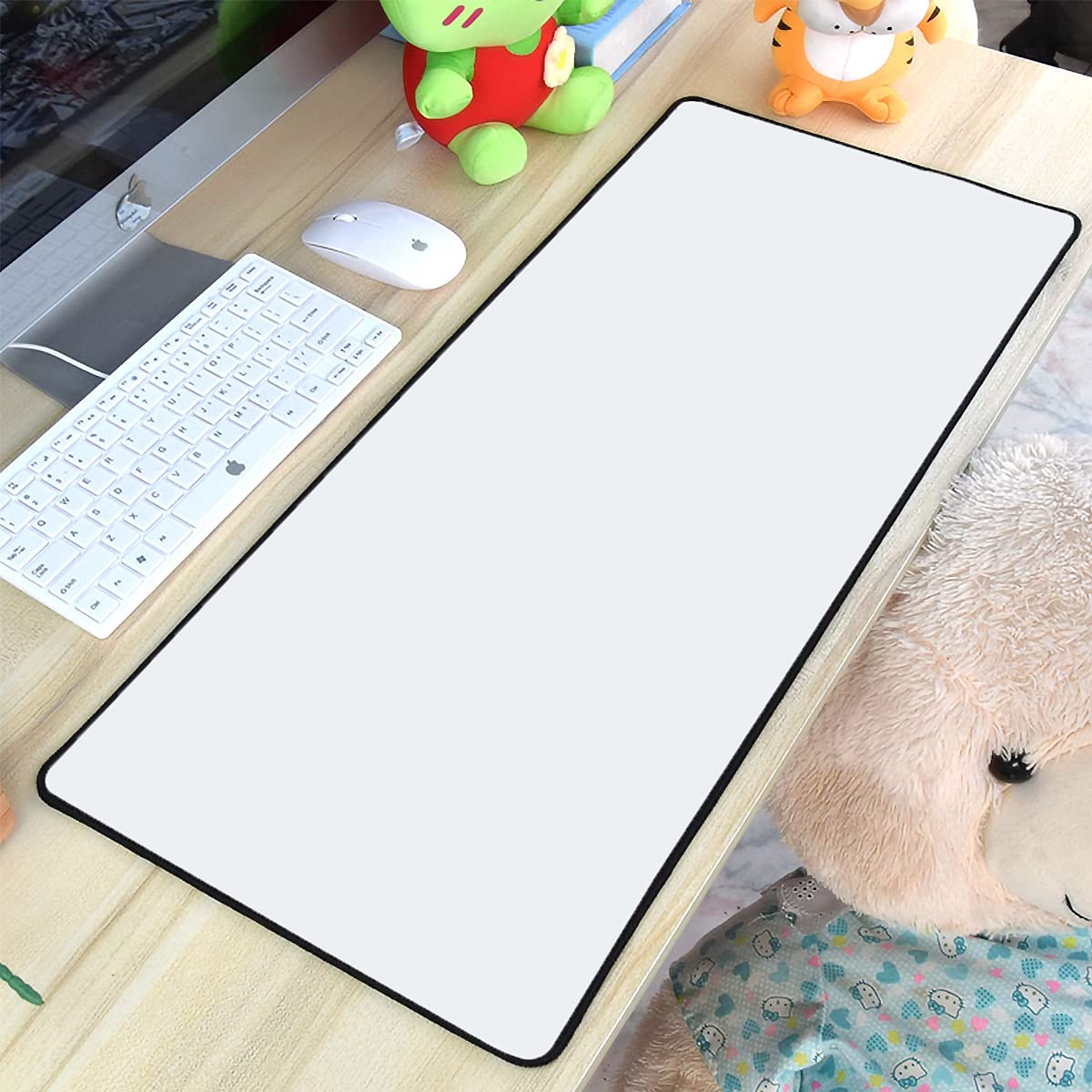Qisan XXL Gaming Mouse Pad - 31.5x11.8 Inch Non-Slip Rubber Base Computer Desk Mat for PC, Laptop, Keyboard - Ultra Thin 0.15