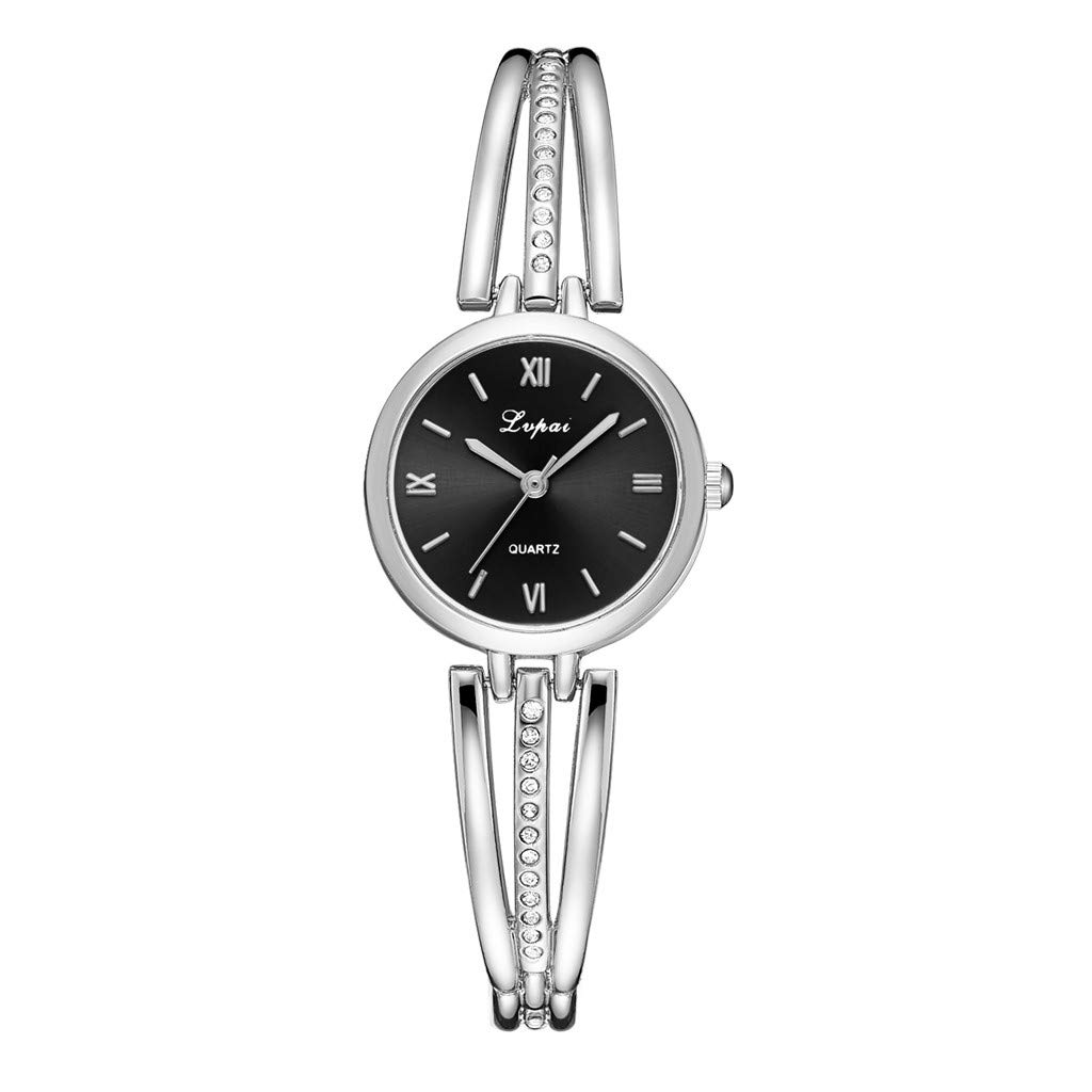 Bravetoshop Women's Elegant Diamond Accent Analog Quartz Bangle Watch - Shining Crystal Bracelet Dress Watch Set for Ladies, Perfect Gift for Birthdays, Anniversaries & Special Occasions