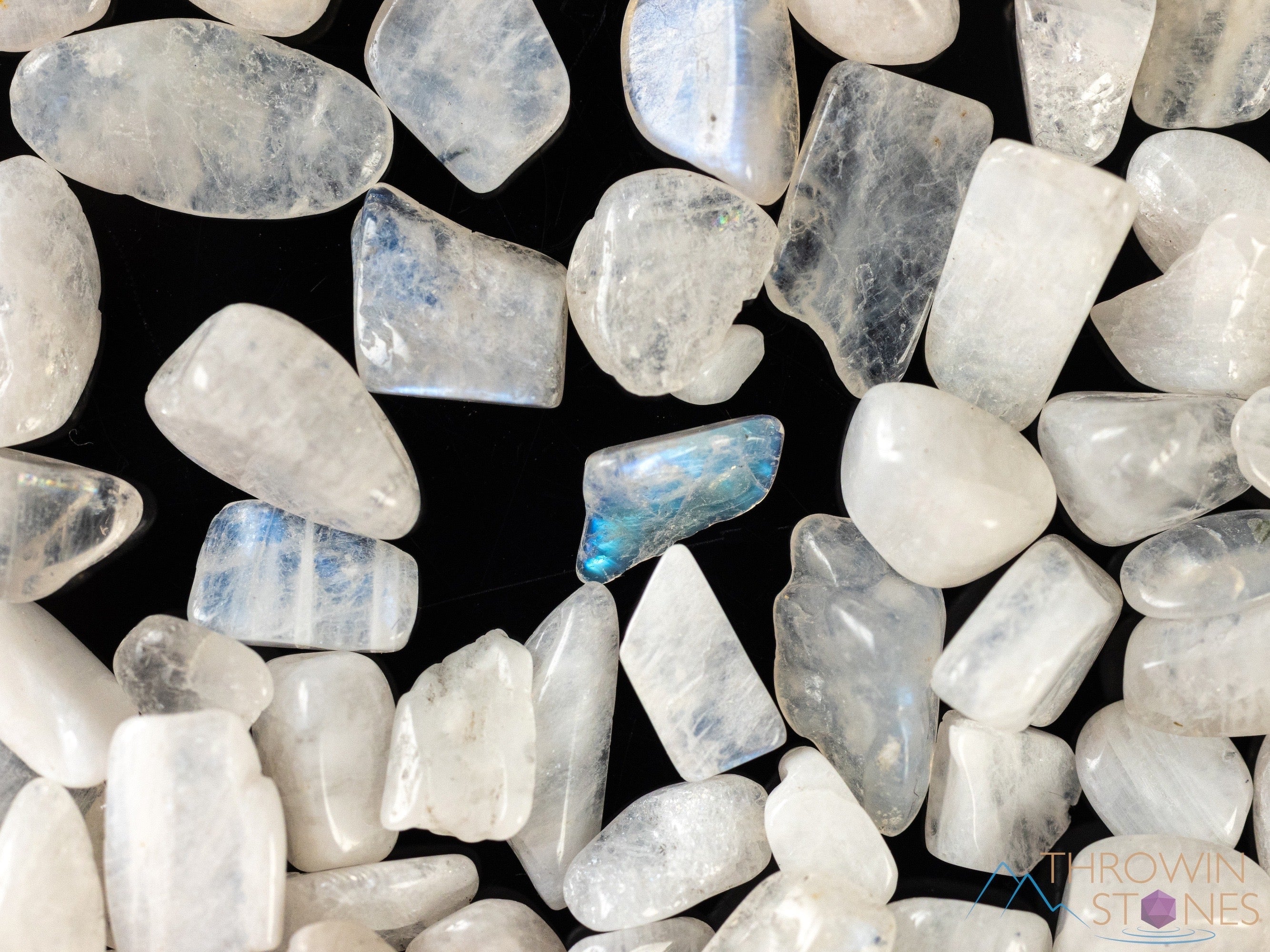 Rainbow Moonstone Crystal Chips - Small Tumbled Gemstones for Jewelry Making, Healing Crystals, DIY Crafts (E1764) | Perfect for Necklaces, Bracelets, Home Decor & Spiritual Healing