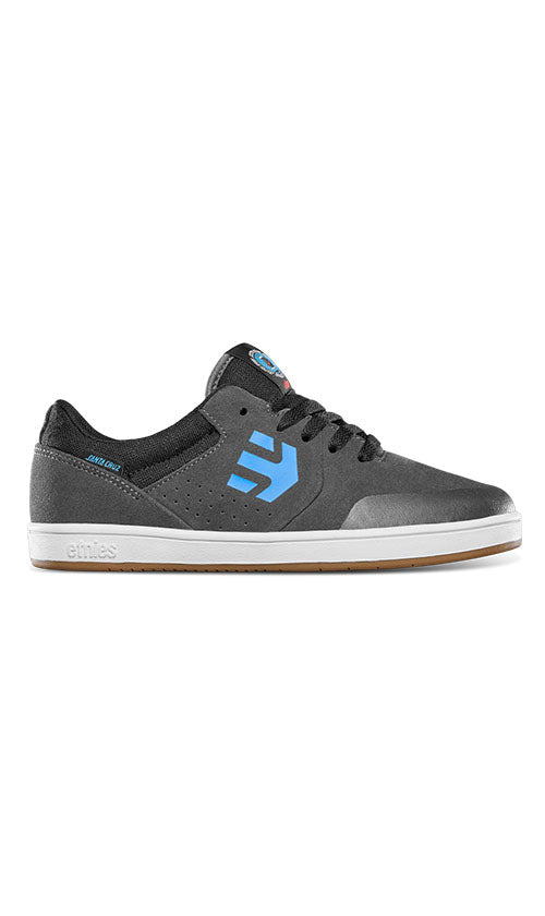 Etnies x Santa Cruz Marana Youth Skate Shoes - Grey/Black/Blue - High-Performance Skateboard Sneakers for Kids & Teens - Perfect for Street Skating, Park Riding & Casual Wear
