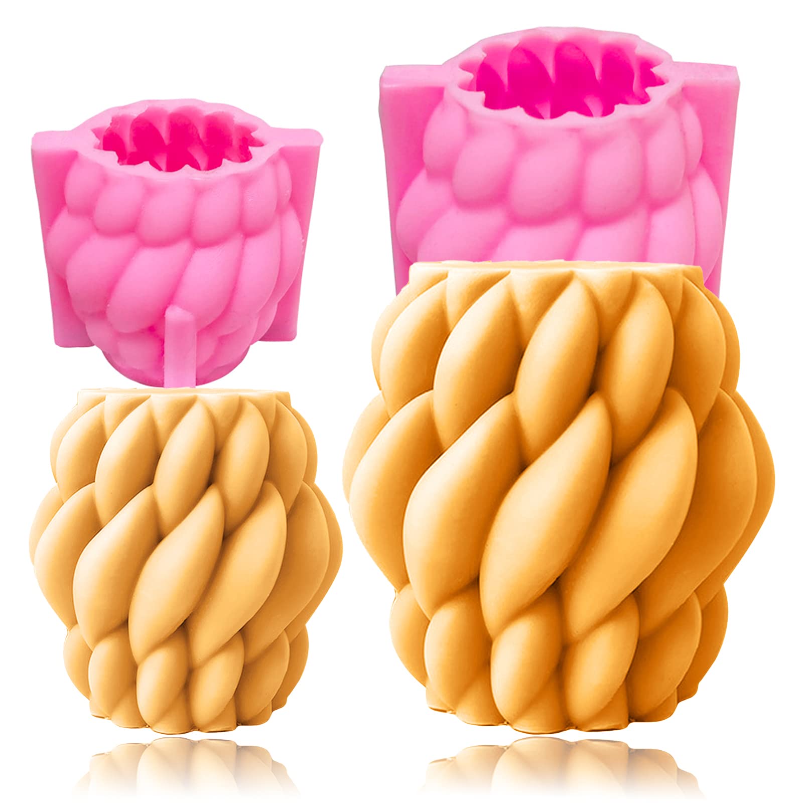 2PCS Modern 3D Geometric Silicone Candle Molds - Spiral Raindrop Design for DIY Resin Art, Soap, Wax, Epoxy Casting | Perfect for Fondant, Chocolate, Candy, Cake Making & Home Decor | Great for Wedding, Party Favors and Handmade Gifts