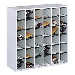Safco 7766GR Wood Mail Sorter with 36 Compartments - Gray Laminate Finish for Office Organization | Perfect for Sorting Oversized Envelopes, Letters, and Documents in Home or Business Workspaces
