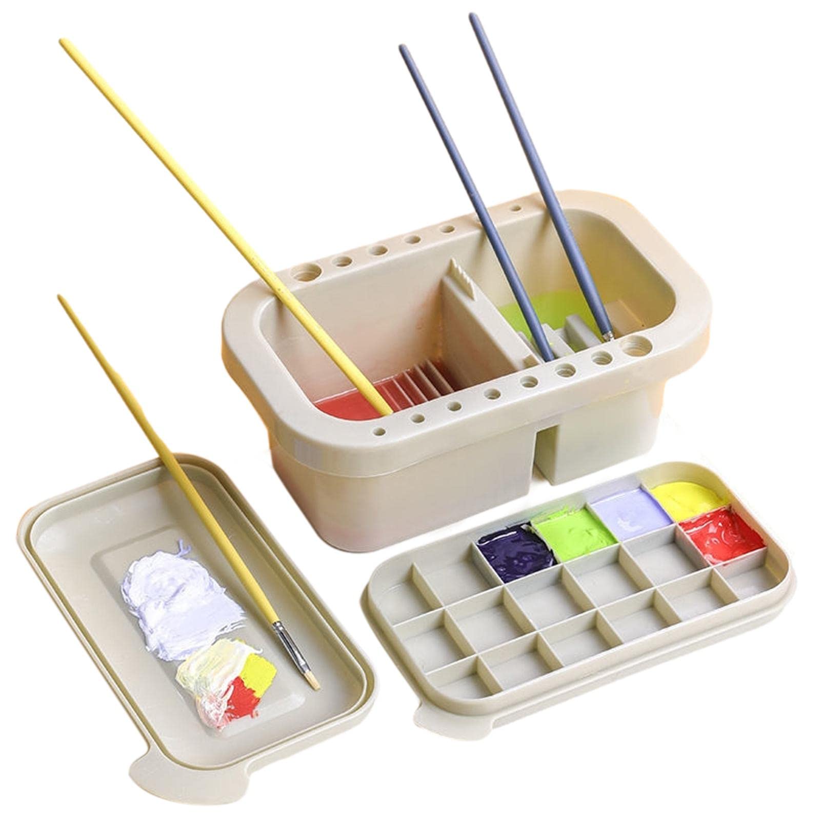 10 Pack Kumprohu Paint Brush Cleaner - Multi-Functional Brush Basin & Holder for Watercolor, Oil, Acrylic Paints - Perfect for Artists, Hobbyists & DIY Projects