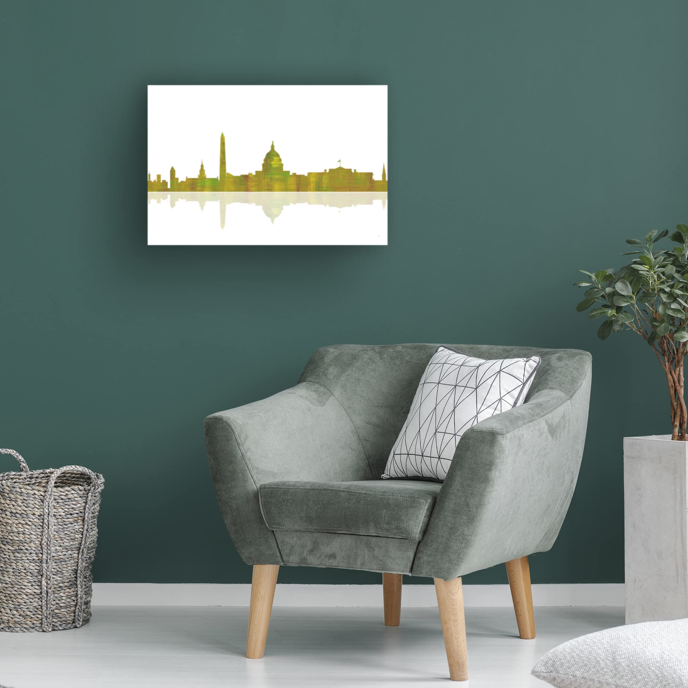 Trademark Fine Art 'Washington DC Skyline 1' by Marlene Watson - 16x24 Inch Canvas Wall Art - Perfect for Home, Office & Living Room Decor