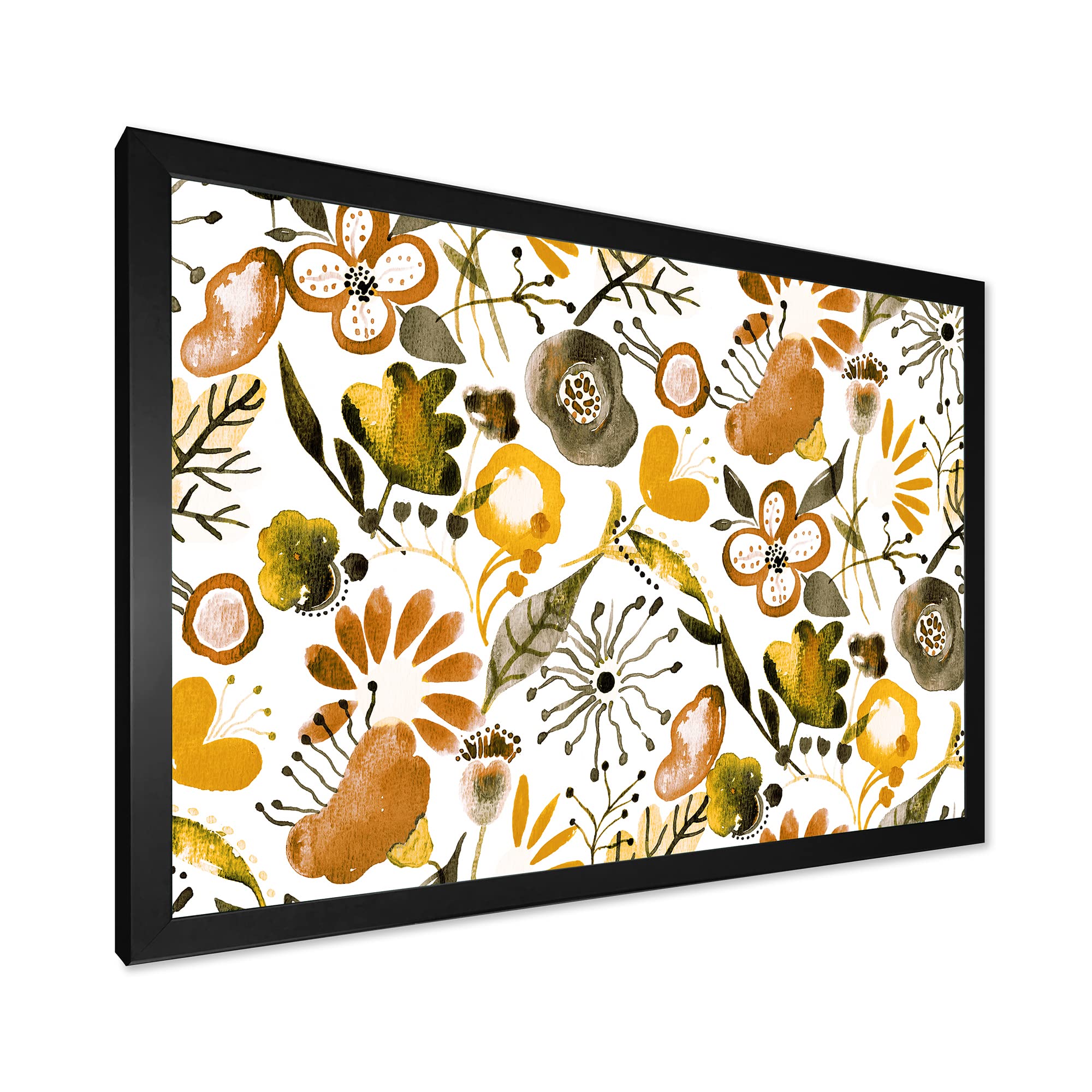 Vibrant Abundance of Wildflowers - Modern Framed Wall Art Print for Living Room, Bedroom & Office Decor | Nature Inspired Home Decorations