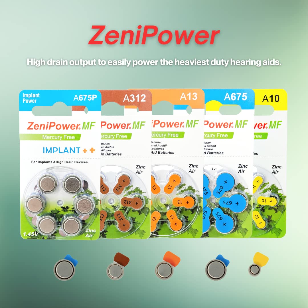 High-Power Zinc Air 1.4V Size 675P/675CI Batteries for Cochlear Implant BTE Speech Processors - 300 Pack - Long-Lasting Hearing Aid Batteries for All-Day Use in School, Work & Outdoor Activities