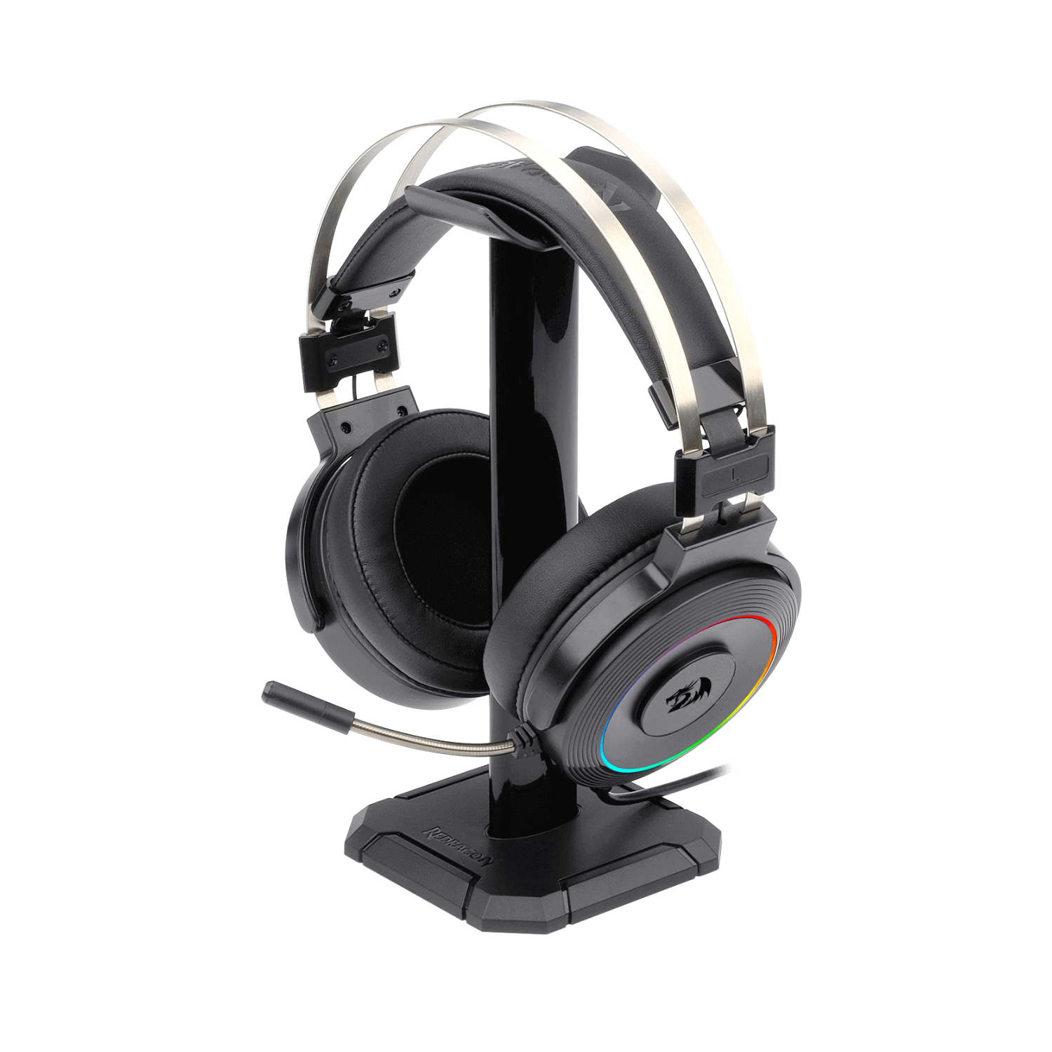 Redragon Lamia H320 RGB USB Gaming Headset with Microphone - Black with Stand for PC, PS4, Xbox - Perfect for Gaming, Streaming & Online Meetings
