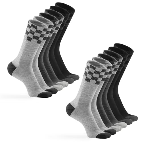 6 Pairs (2 Black+2 Light Gray+2 Dark Gray)