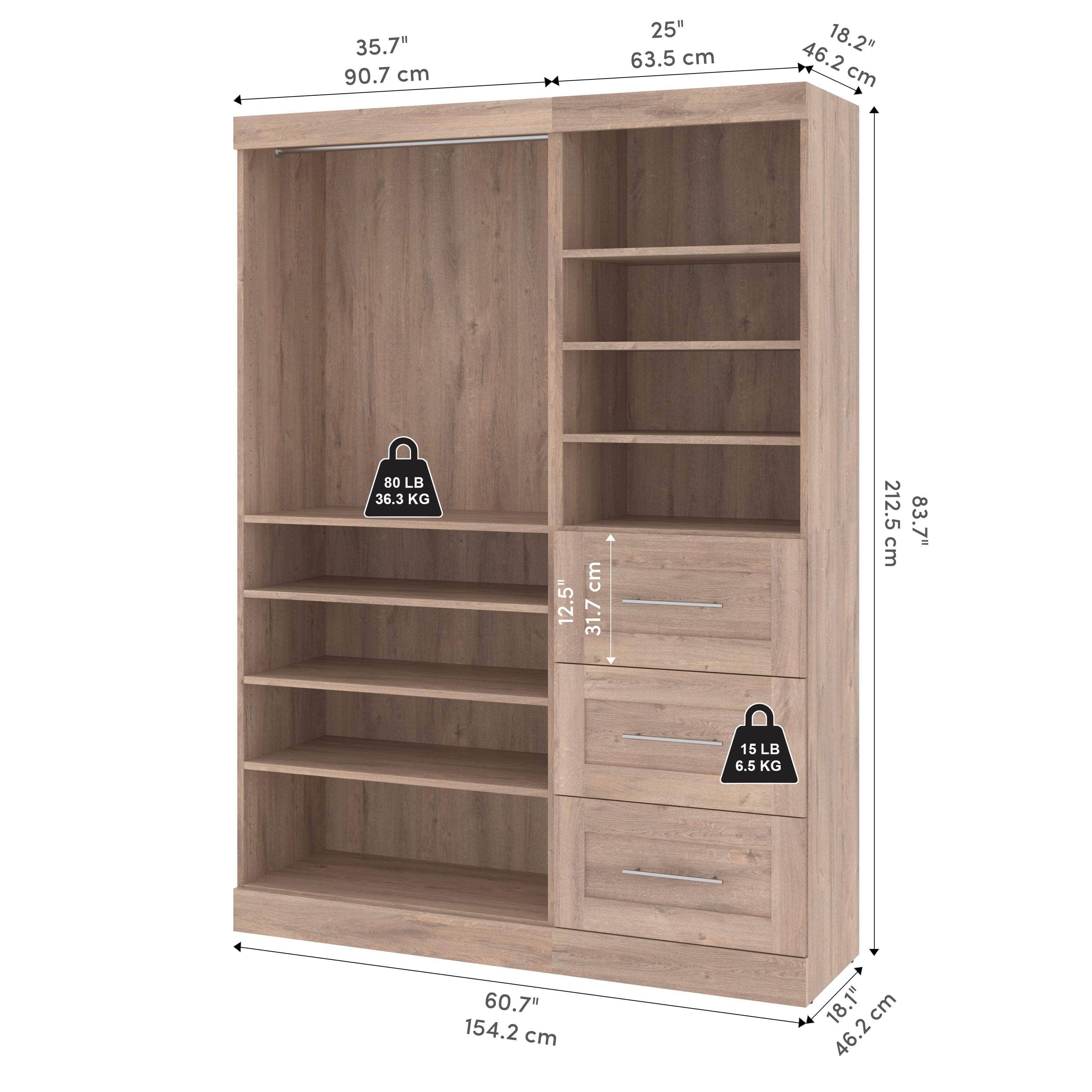 61W Closet Organizer with 7 Color Options - Space Saving Storage Solution for Bedroom, Closet & Wardrobe Organization