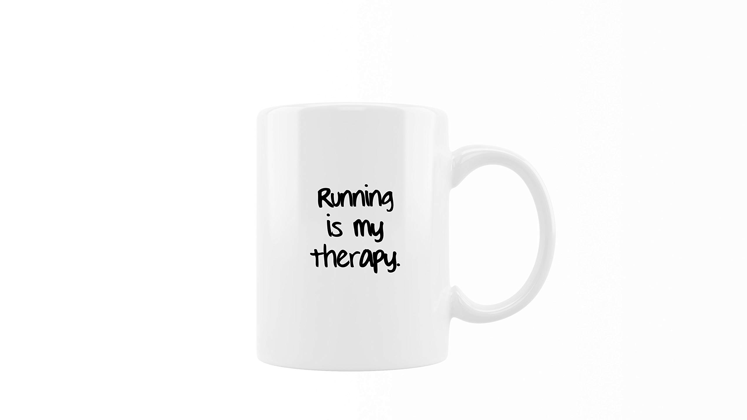 Premium Ceramic Coffee Mug - Running Is My Therapy - Perfect for Runners, Athletes & Fitness Lovers - Ideal for Hot Drinks, Office Use & Gym Motivation