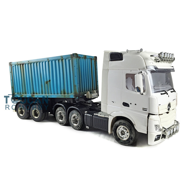 1/14 Scale Unassembled RC Tractor Truck with 3 Axles & 35T Motor - 6x4 Radio Control Semi Trailer for Hobbyists | DIY Painting Project for Model Enthusiasts | Perfect for Off-Road Racing & Construction Site Simulation