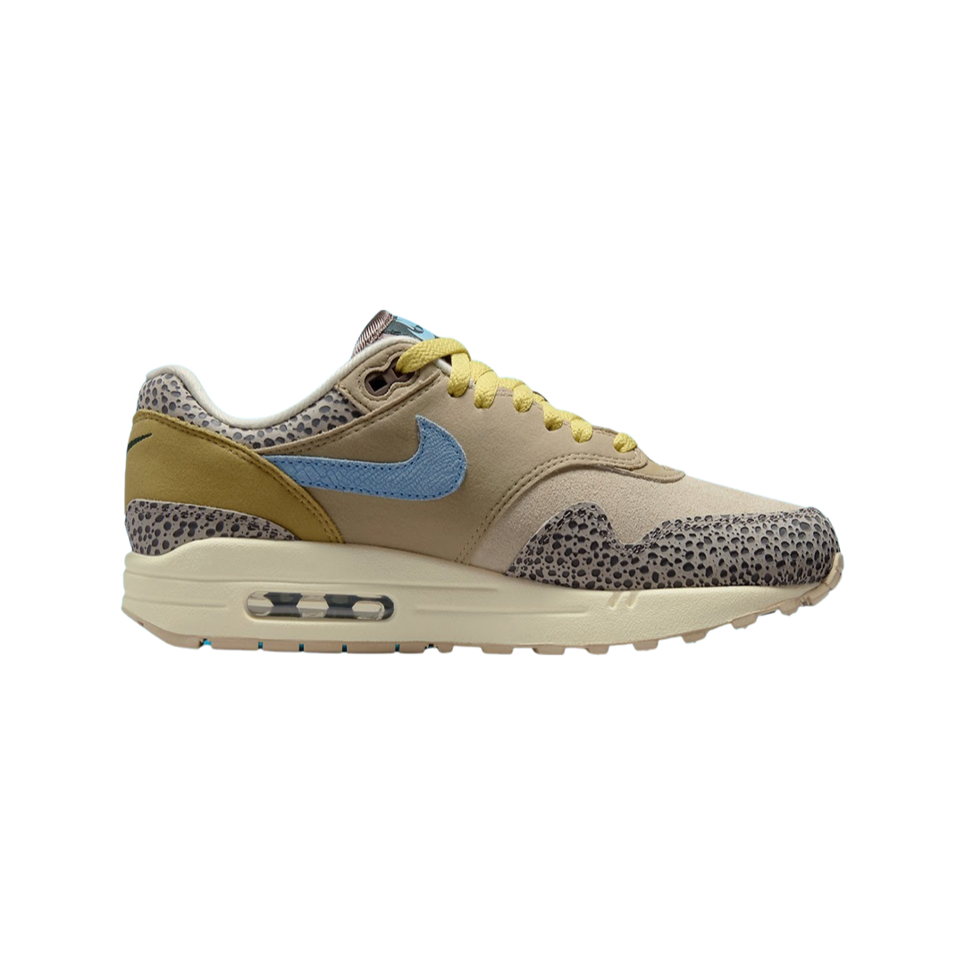 Nike Women's Air Max 1 Safari Sneakers in Cobblestone/Worn Blue/Limestone - Comfortable Running Shoes for Women, Perfect for Jogging, Gym Workouts and Casual Wear