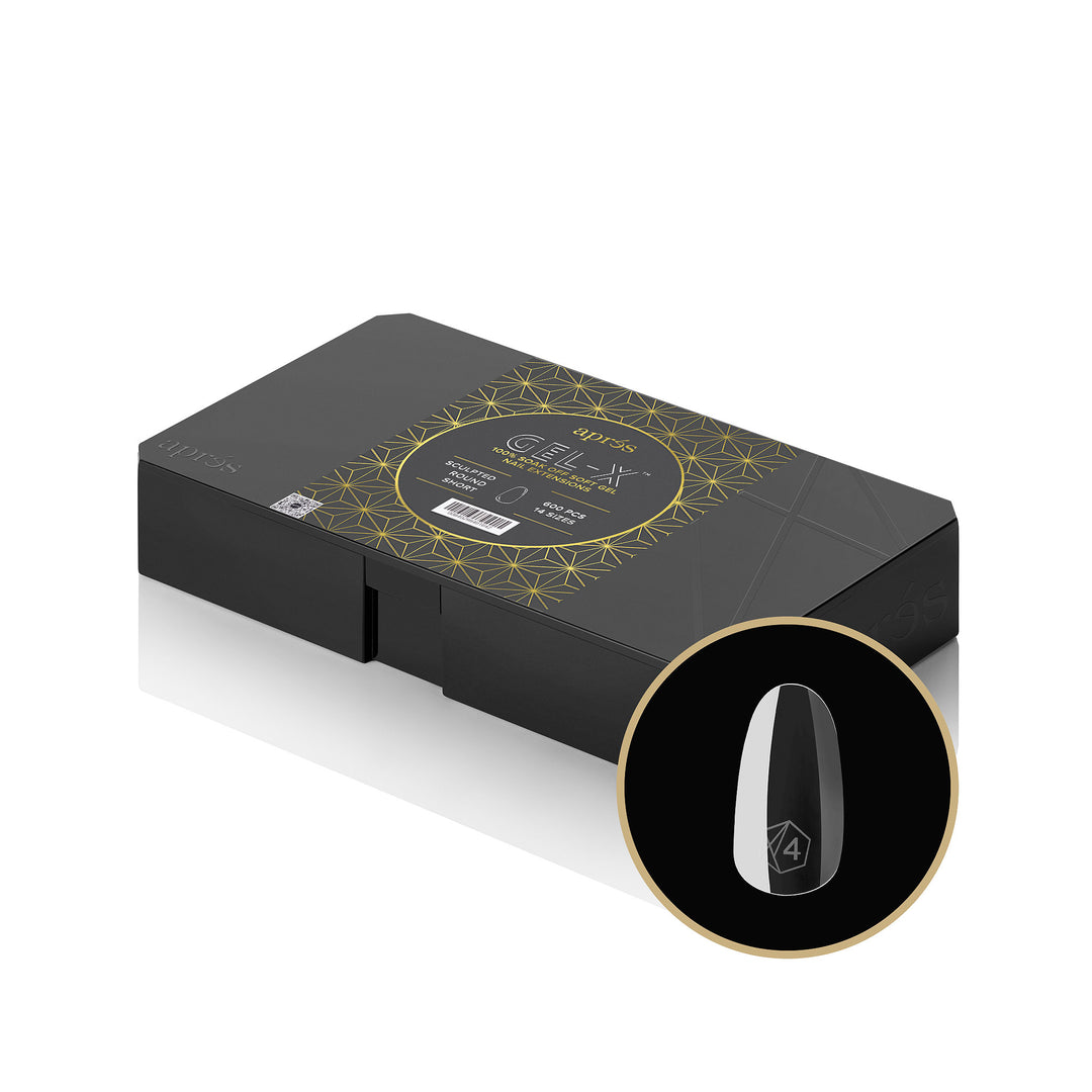 Apres Gel X Nail Extension System - Sculpted Round Short 500 Tips for Natural-Looking Nail Extensions | Perfect for Home & Salon Use