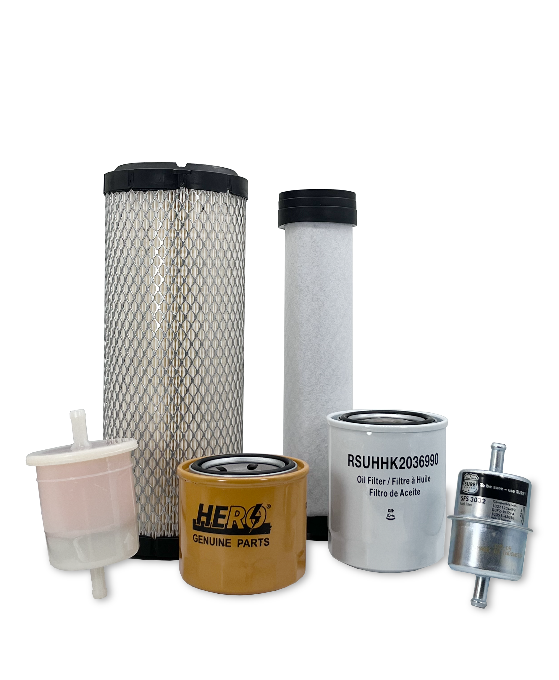 HERO® Maintenance Filter Kit for Kubota F3990 Front Mount Mower - Air, Oil & Fuel Filters Replacement - Perfect for Lawn Care & Landscaping Equipment Maintenance